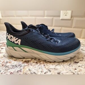 Hoka Navy and Teal Athletic Shoes